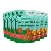 Beech-Nut toddler mini waffles with hidden veggies, bag front, convenient snack