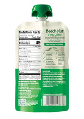 Beech-Nut vegetable puree pouch highlights zucchini, spinach and banana for daily veggie intake.