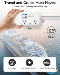 Beeiker 6 USB-C travel power strip braided cord durability and flexibility.