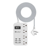 Beeiker front view of 6 USB-C surge protector with multiple outlets for versatile charging