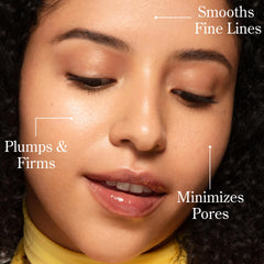 Close-up of Bakuchiol serum texture delivering lightweight hydration.