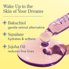 Beekman 1802 Dream Booster serum dropper showing gentle retinol alternative.