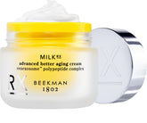 Beekman 1802 Milk RX Advanced Cream packaging emphasizes convenient 1.69 oz size.