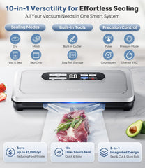 Beelicious Pro offers 10-in-1 modes for dry, moist, and delicate sealing.