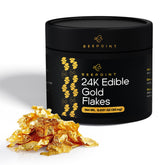 BeePoint 24K edible gold flakes bottle close-up for premium plating