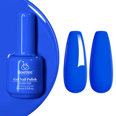 Beetles Blue Gel Nail Polish Electric Punk bottle close-up for vibrant spring nails