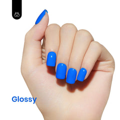 Beetles Blue Gel Nail Polish Electric Punk nails with glossy finish