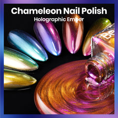 Beetles Chrome Nail Polish Ember Holographic Sparkle adds eye-catching shine for DIY nails.