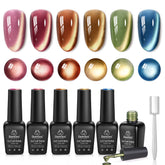 Beetles Gel Polish Golden Mirage cat eye colors swatches for autumn manicures.