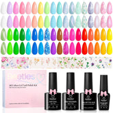 Beetles Gel Polish Kit with 36 pastel colors swatches for versatile nail looks.