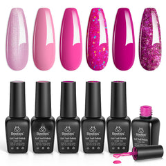 Beetles Pink Angel gel polish collection bottles shown for vibrant pink nails