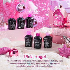 Beetles Pink Angel swatch strip showing six pink shades