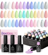Beetles Gel Polish Set in macaroon colors for vibrant nail art inspiration.