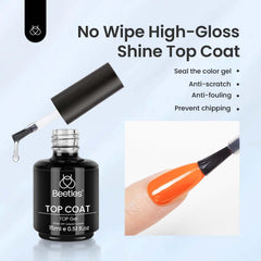 Beetles Gel Top Coat brush stroke highlighting nail art and protection