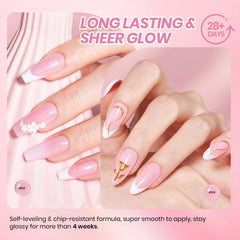 Beetles glitter pink UV gel polish with high gloss shine for salon-like results.