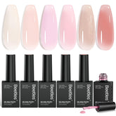 Beetles Jelly Gel Nail Polish Set with six peach bottle colors for warm glow