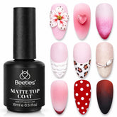 Beetles Matte Top Coat bottle delivers long-lasting matte finish up to 28 days.