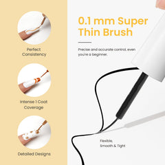 Beetles Nail Art Liner in white delivers crisp contrast