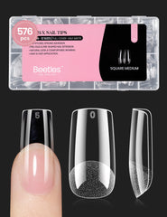 Beetles Nail Tips Medium Square 576pcs for at-home salon results.
