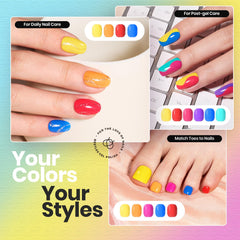 Beetles Neon sunny yellow polish adds cheerful color with quick-dry finish.