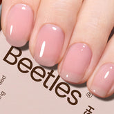 Be Beetles Nude Pink Gel Polish bottle and brush for easy, smooth application.