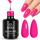 Beetles pink gel nail polish bottle shows vibrant color for a bold, long-lasting manicure