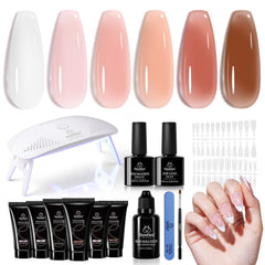 Beetles Poly Nail Gel Kit six jelly nude colors for at-home manicure