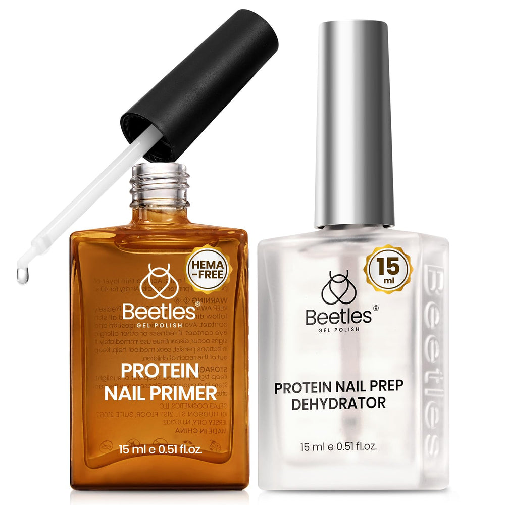 Beetles Protein Nail Prep Dehydrator bottle primes nails for gel or acrylic adhesion.