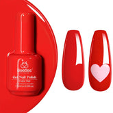 Beetles Red Gel Polish 15ml bottle with vibrant scarlet shade for long-lasting manicure.