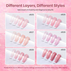 Beetles sheer jelly pink gel polish bottle showing translucent layers you can build.