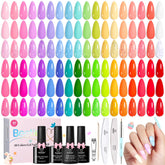 Beetles Spring Gel Polish Set swatches showing 36 colors for creative manicures