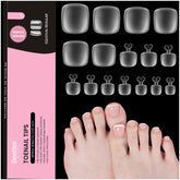 Beetles toe nail tips square: 192-piece set for precise at-home toe extensions.