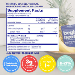 Begin Health prebiotic powder dissolves easily in drinks for daily use