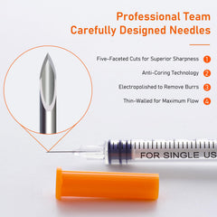 Beicok compact syringe with smooth plunger for easy handling.