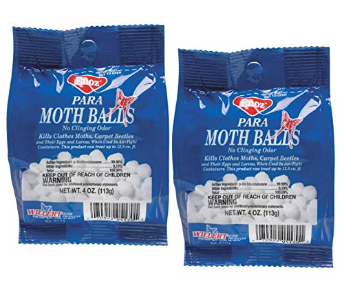 Bek Brands para Moth Balls bottle for moth and beetle control.