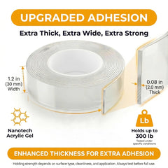Bekhic clear nano gel tape applied to wall for precise adhesion.
