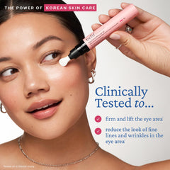 application of belif depuffing eye serum around under-eye area