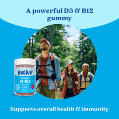 BeLive Vitamin D3 Gummies strawberry flavor packaging on display