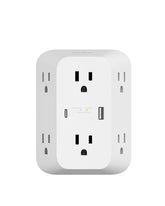 Belkin 6-outlet surge protector power strip with USB-C PD for organized charging.