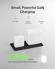 Belkin BoostCharge Pro 4-Port GaN charger side profile shows slim travel-friendly footprint.