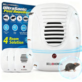 Bell and Howell 4-pack pest repellers in pack-cover layout for whole-room deterrence.