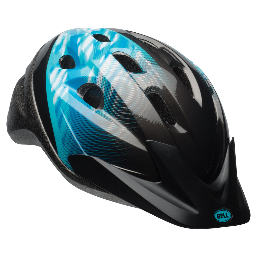 BELL Richter helmet blue and dark titanium, front view with breathable vents.
