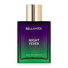 Bellavita Night Fever bottle front view with a long-lasting unisex fragrance.