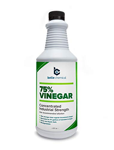 Belle Chemical 75% Pure Vinegar bottle front for heavy-duty cleaning tasks.