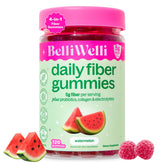 Belli Welli Fiber Gummies in a watermelon tub promote daily gut wellness.