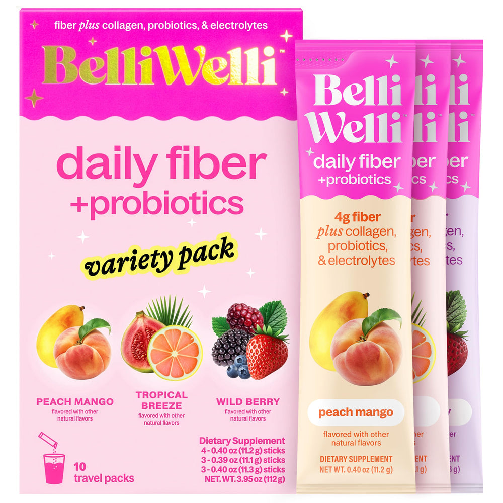 Belli Welli fiber powder travel pack on-the-go digestion support