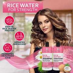 Bellisso Rice Water Conditioner bottle showcasing sulfate free conditioning for delicate strands.