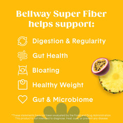 Bellway Super Fiber organic psyllium husk ingredient emphasizes natural gut-friendly fiber.