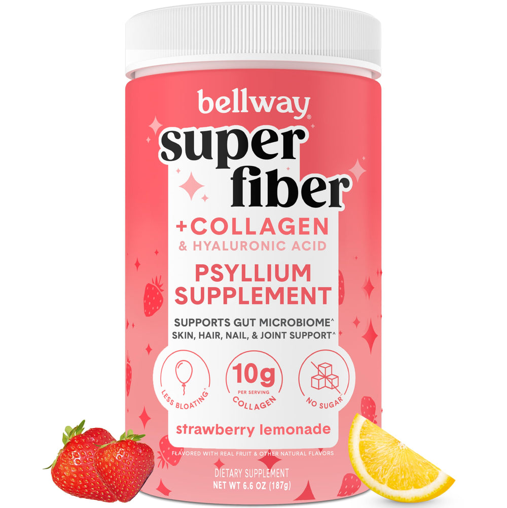Bellway Super Fiber Powder Strawberry Lemonade supports gut health and skin radiance