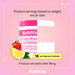 BellWelli Fiber with probiotics capsules signaling added gut-friendly ingredients.